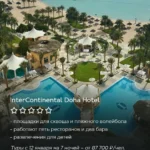 InterContinental Doha Hotel с бассейнами, пляжем и пальмами, семейный отдых в Катаре
